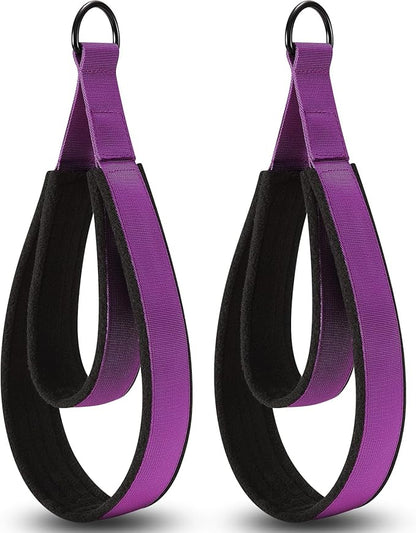 TOBWOLF Pilates Straps - Double Loop D-Ring Straps for Reformer, Padded, Home Gym Workout
