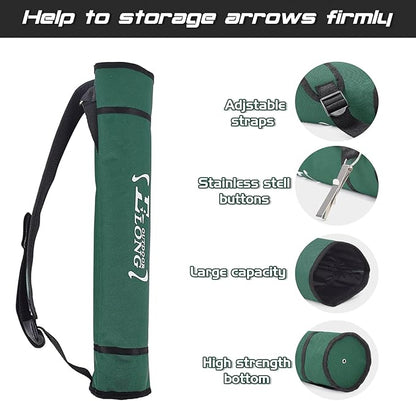 Elong Adjustable Archery Back Arrow Quiver Holder - Upgraded Quiver Arrows for Compound Recurve Bow and Hunting Target Practicing Youth and Adults