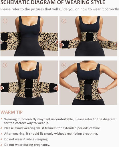 FeelinGirl Waist Trainer Belt Waist Cincher Trimmer Ab Belt Tummy Control Body Shaper with Triple Wrap Women and Men