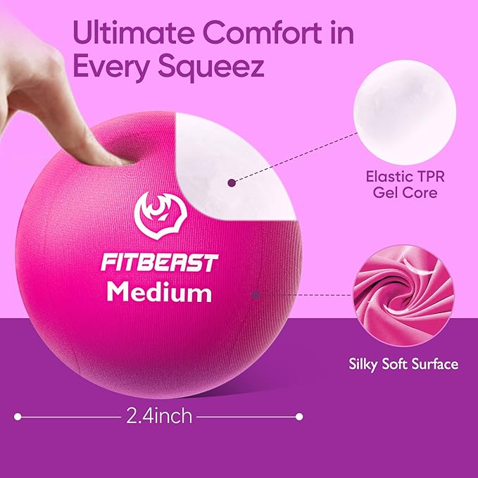 FitBeast Grip Strength Trainer – 6 Pieces Hand Therapy Kit with Finger Extension Exerciser & Stress Balls for Adults, Rehab & Strength Training – for Men, Women, and Seniors