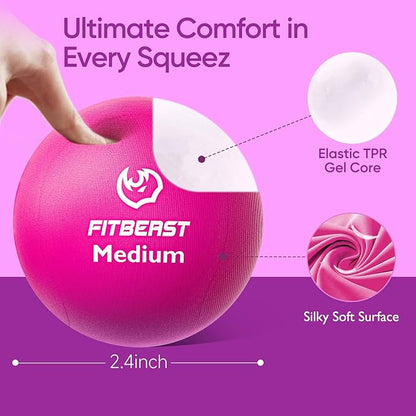 FitBeast Grip Strength Trainer – 6 Pieces Hand Therapy Kit with Finger Extension Exerciser & Stress Balls for Adults, Rehab & Strength Training – for Men, Women, and Seniors