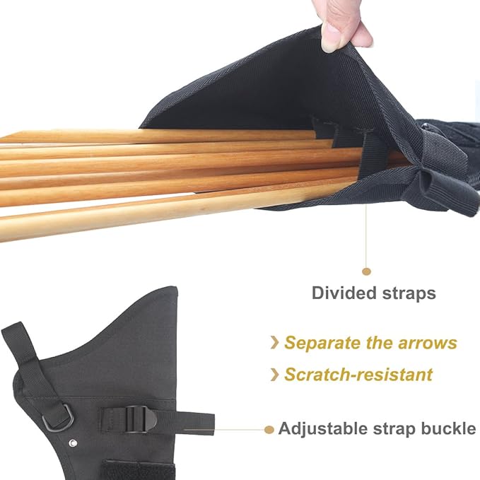 KRATARC Archery Lightweight Hip Arrow Quiver Foldable Compact Arrows Bag with Molle System Hanged for Target Shooting