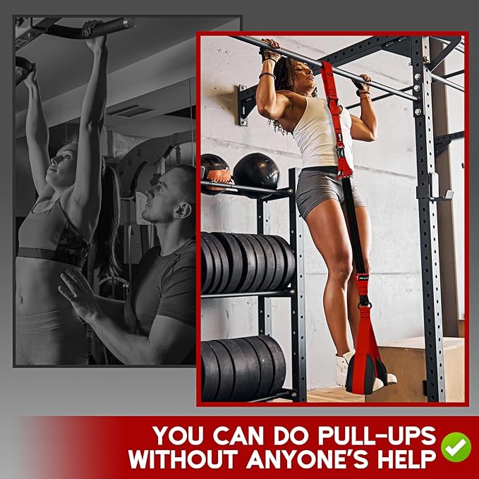 Pull Up Assistance Bands, Adjustable Heavy Duty Resistance Band for Pull Up, 3 Pull Up Bands, Comfortable Fabric Feet/Knee Rest, Assistance Bands for Pull-Up, Home Fitness, Body Stretching