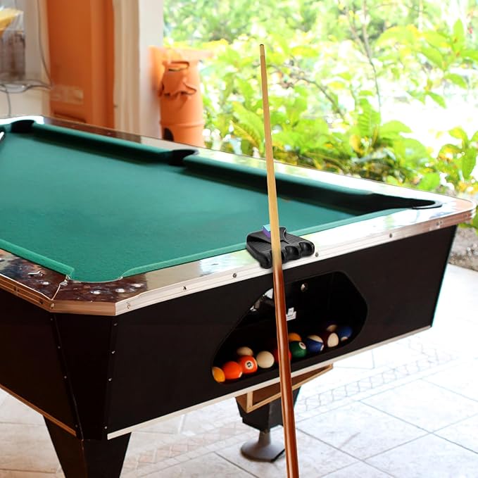 3 Holes Pool Cue Holder, Portable Weighted Pool Stick Holder, Non-slip Cue Rest for Table, Mini Billiard Cue Rack with Chalk Holder
