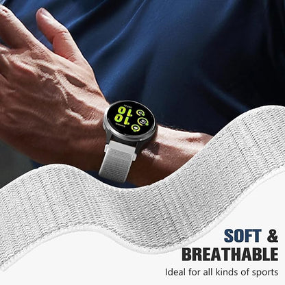 18mm 20mm 22mm Hook and Loop Watch Band Compatible with Garmin Vivoactive 5/ Vivoactive 6/ Vivoactive 3, Soft Nylon Breathable Sport Strap for Venu 2S/ Venu3S/ Forerunner 265s,Venu 3/ Venu 2 Men Women