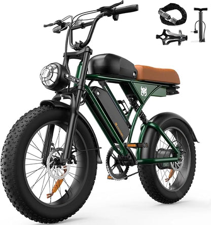 Electric Bike for Adults,Peak 1000W/1500W Motor,20/28MPH 55-150Mile ebikes for Adults with 10.4AH/13AH/26AH Battery,20" Fat Tire Electric Dirt Bike Commuting Off Road Ebike, UL2849