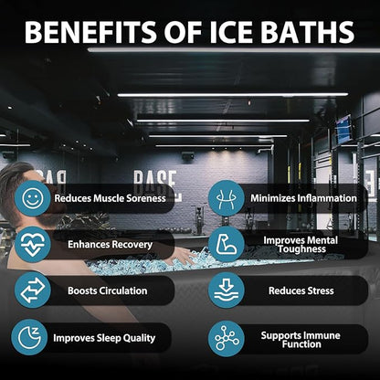 Ice Bath Tub,Inflatable Cold Plunge Tub, Water Chiller Compatible, 237.8Gallon Portable Ice Plunge Tub for Athletes, Adult Ice Bath Enthusiasts (Classic Black-Pro)