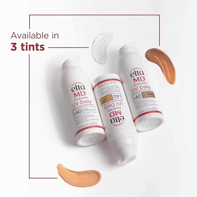 EltaMD UV Daily SPF 40 Face Sunscreen Moisturizer with Zinc Oxide, Daily Face Moisturizer with SPF, Sunscreen, For Dry Skin 1.7 oz Pump (Pack of 2)