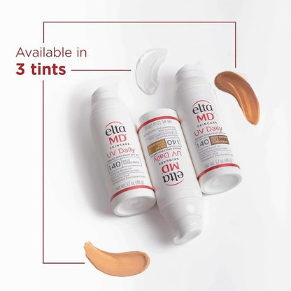 EltaMD UV Daily SPF 40 Face Sunscreen Moisturizer with Zinc Oxide, Daily Face Moisturizer with SPF, Sunscreen, For Dry Skin 1.7 oz Pump (Pack of 2)