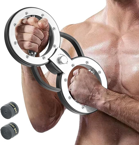 GYMAX Burn Machine, 12LBS Spinning Arm Trainer with Adjustable Resistance, & 360 Degree Rotating Grips, Upper Body Workout Rotator for Forearm, Shoulder, Chest, Home Gym Exercise