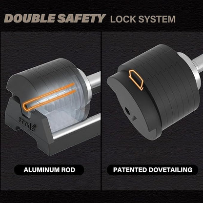 SNODE AD80 Drop Proof 80 lbs Adjustable Dumbbell Set -Adjustable Weights with Cast Iron Plates and Cradle, Knurled Handle, Fast Adjust, Compact Home Gym Equipment for Bench & Press