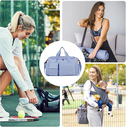 FIORETTO Women's Gym Duffle Bag with Shoes Compartment, 37L Capacity, Ideal for Travel, Gym, Sports, Duffel, Weekender