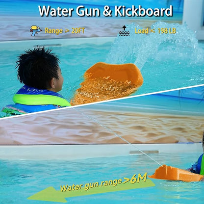 Electric Swimming Kickboard for Kids – 2-in-1 Water Jet & Propeller, Water Scooter Float Board for Swim Training, 6.1kgf Thrust, 24V/4.6Ah Battery, 45 Min Runtime, Load 198 lbs, Summer Pool Toy
