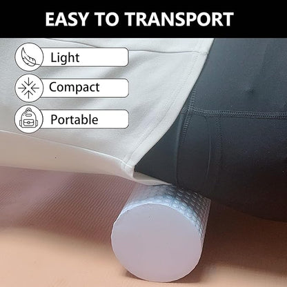 EVA Massage Roller, Recovery Foam Roller, Medium Density Light Blue Trigger Point Massage Roller for Deep Tissue Excercise, Physical Therapy, Muscle Restoration, 12" X 4" Round