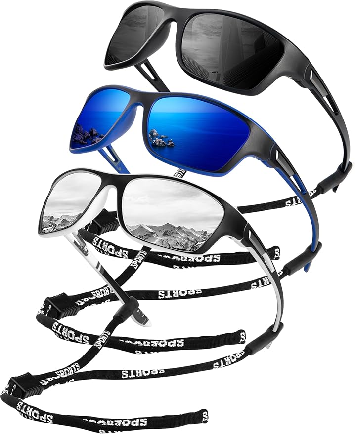 KALIYADI Polarized Sunglasses for Men, Sports Sun Glasses for Driving Cycling Fishing with UV protection