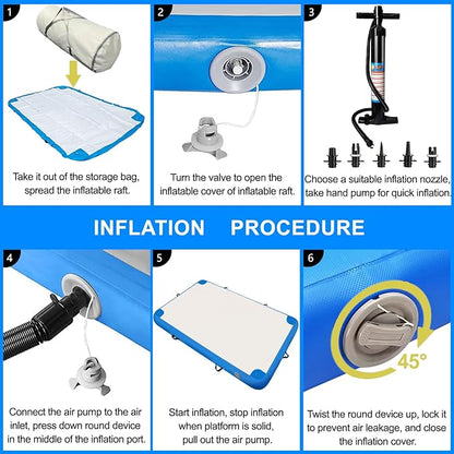 Inflatable Lake Float for Adults, Multi-Person Inflatable Swim Deck with None-Slip Surface, Swimming Water Platform, Floating Island - Dock - Raft for Pool & Beach, Lake, River Fun