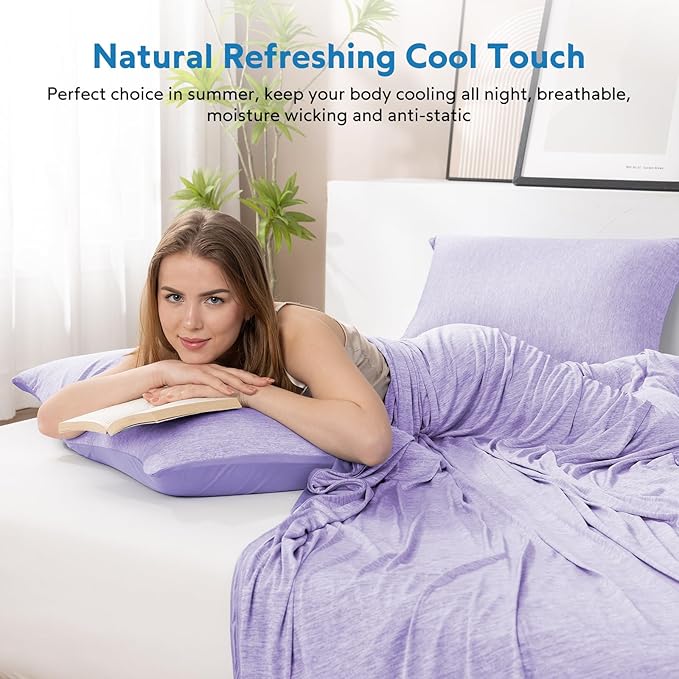 HOMFINE Cooling Blankets for Hot Sleepers - Summer Blanket Thin Lightweight Breathable Soft Double Side Enhanced Cooling for Bed Couch Sofa, Keep Cool for Night Sweats (Purple, 108 x 90 inches)