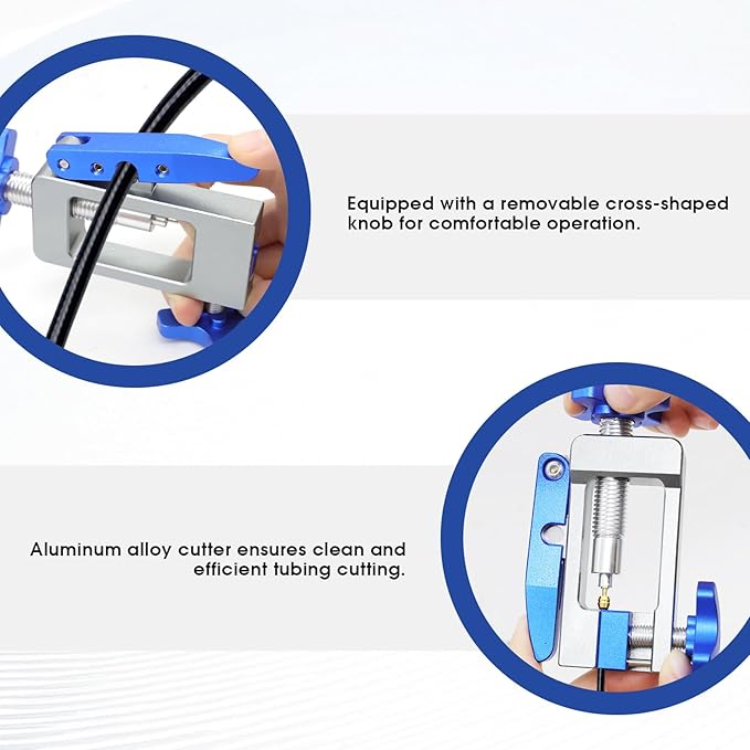 2-in-1 Bike Hydraulic Brake Tool, Hydraulic Hose Cutter & Fitting Insert Tool with Brass Olives, Brake Lines Tubing Entry Device