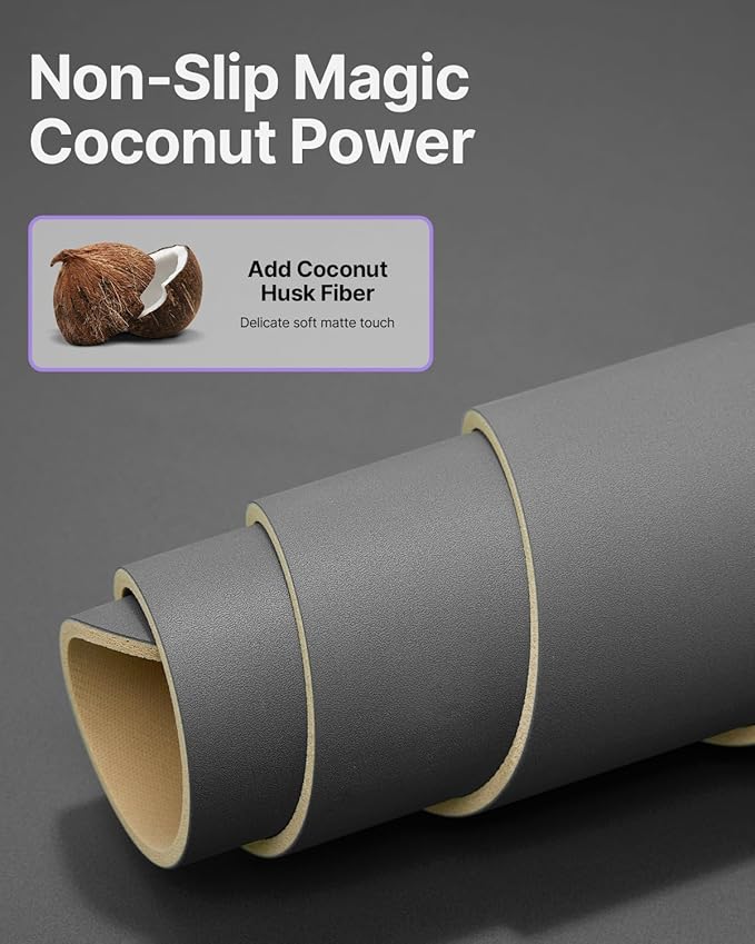 YOTTOY Yoga Mat,Non-Slip Hot Yoga Mat with Anti-Tear Design and Friendly Natural Rubber Mat with Strap and Bag