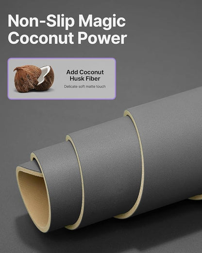 YOTTOY Yoga Mat,Non-Slip Hot Yoga Mat with Anti-Tear Design and Friendly Natural Rubber Mat with Strap and Bag