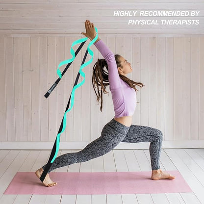 Premium Durable Stretch Straps with Loops, Stretching Strap for Physical Therapy, Multi-Loop Yoga Strap Fitness Exercise Strap for Yoga, Pilates, Dance, Flexibility&Exercise