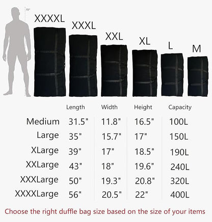 Extra Large Storage Duffle Bag for Travel, Big Foldable XL Duffle Bag for Traveling - Black