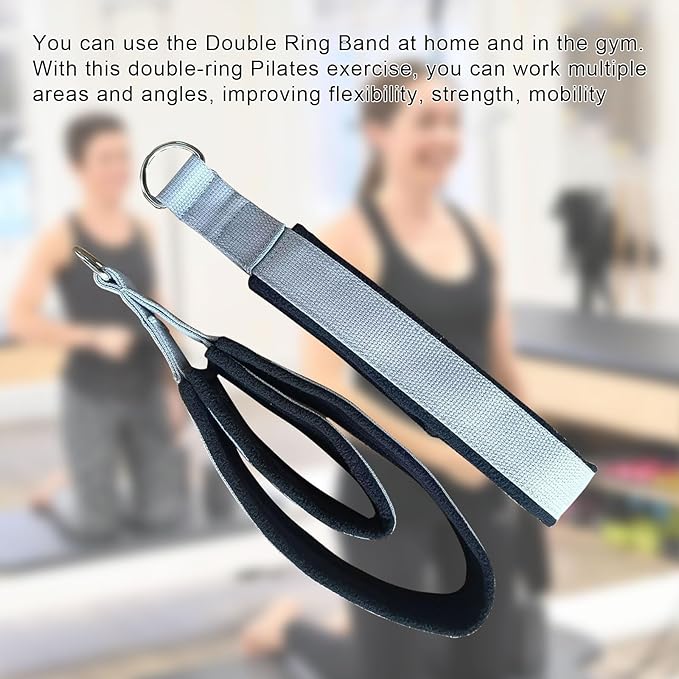 Pilates Double Loop Straps for Reformer, D Ring Straps Handle, Yoga Exercise Straps, 2 PCS
