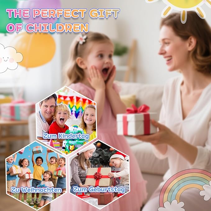 JGM Beaded Jump Rope for Kids – Adjustable Toddler Skipping Rope with Cartoon WOODEN Handle for Outdoor Activity Party Favors School Games 7.7 Feet