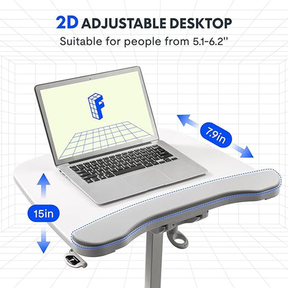 FLEXISPOT Exercise Bike with 2D Desktop, Space Saving Under Desk Bike with Removable Desk, Stationary Bikes Indoor Bikes with 300LBS Heavy Duty 8-Level Resistance Flywheel Optional LCD, V9PRO/V9MAX