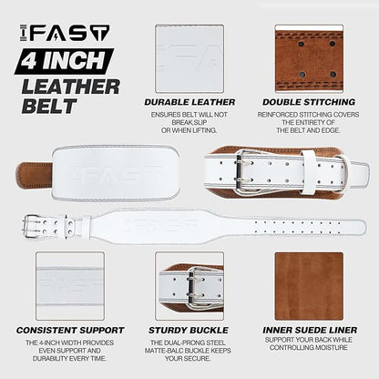 Leather Weight Lifting Belt 4 Inch
