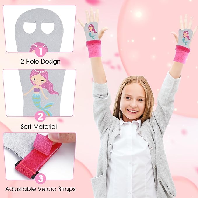 2 Gymnastics Grips Wristbands Sets for Girls Youth Kids