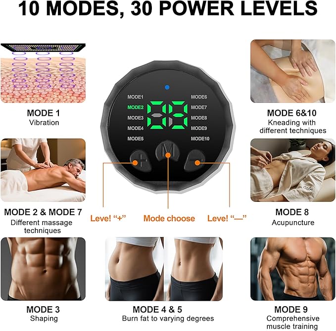 Electronic Muscle Stimulator - Portable Powered Ab Stimulator Muscle Toner for Muscle Conditioning,EMS Ab Machine,Fitness Strength Training Workout Equipment for Men and Women