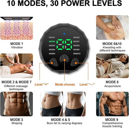 Electronic Muscle Stimulator - Portable Powered Ab Stimulator Muscle Toner for Muscle Conditioning,EMS Ab Machine,Fitness Strength Training Workout Equipment for Men and Women