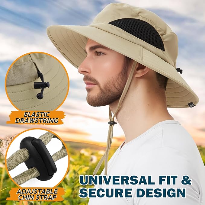 EINSKEY Wide Brim Sun Hat, UPF 50+ UV Protection Waterproof Packable Bucket Hat for Men & Women, Fishing Hiking Beach Garden