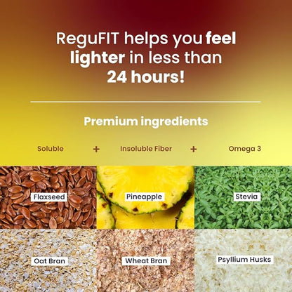 Fiber Powder to Supports Bloating Relief & Gut Health, Helps Maintain Regularity, Prebiotic, Superfood, Omega-3 ALA, Pineapple Flavor, 30 svgs