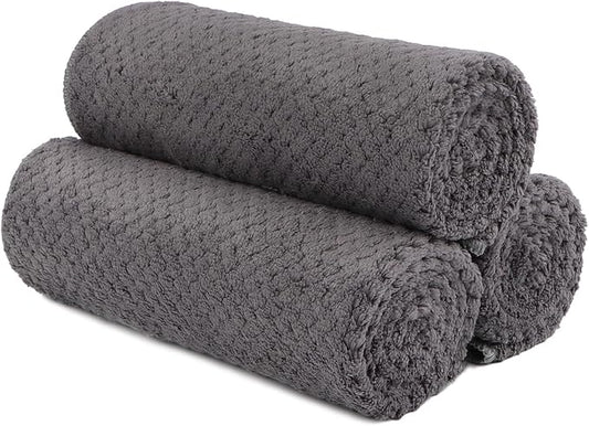 HOMEXCEL Gym Towels 3 Packs, (16x27 inches) Highly Absorbent Yoga Towel, Ultra Soft Hand Towels for Daily Use, Fast Drying Microfiber Workout Towels for Gym, Spa, Fitness, Camping, Hotel