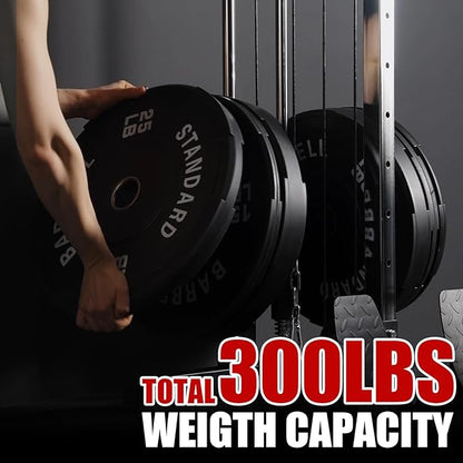 ER KANG Wall Mount Cable Station, Cable Crossover Machine with 18 Positions Dual Pulley System for Home Gym Fitness Equipment