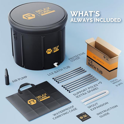 Ice Bath Tub for Athletes, 116 Gal XL Cold Plunge Tub for Recovery and Cold Water Therapy, Portable Multiple Layered Ice Pod Barrel for Outdoor, Inflatable Icebath Tub at Home