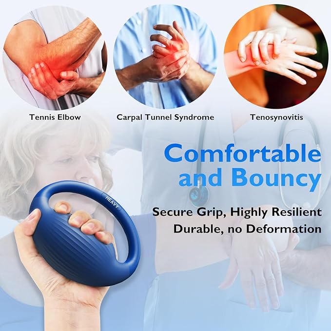 FitBeast Hand Exercise Balls - 3 Resistance Levels Stress Balls for Adults, Squeeze Balls for Hand Therapy, Rehabilitation, Arthritis, Muscle Building