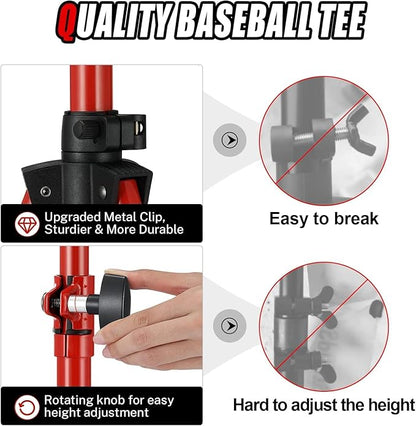 Gonex Baseball Softball Practice Hitting Batting Tripod Stand Rubber Tee Collapsible Portable with Carrying Bag