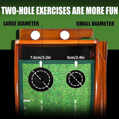 GimYaa Golf Putting mat Green Indoor and Outdoor with Auto Ball Return,Game Practice Golf Gifts for Home, Office, Backyard Indoor Golf and Outdoor Use, Crystal Velvet Mat