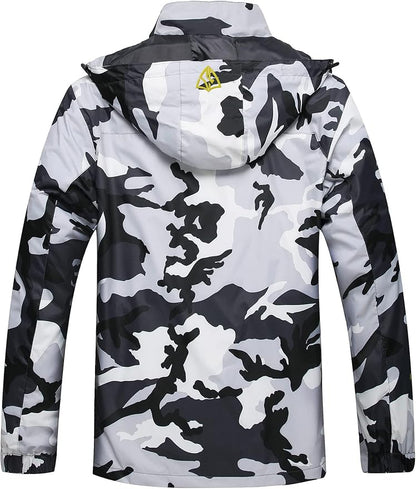 GIISAM Mens Windproof Jacket Waterproof Lightweight Mountain Sport Jacket for Men Hooded Windbreaker Raincoat