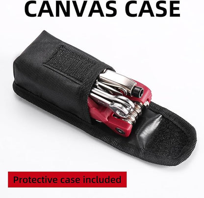 21 Bike Repair Multitool Kit with Carry Case, Portable Cycling Tool Kits (21 in 1), Bicycle Tools Kit Set with Allen Wrench, Chain Tool, Bicycle Spoke Wrench