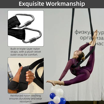 PRIOR FITNESS Aerial Yoga Straps 2m/6.6ft - Heavy Duty Circus Loops for Trapeze & Acrobatics[2 Pack],1850kg Load Capacity Medical-Grade Nylon