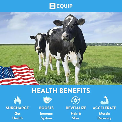 Equip Foods Core Bovine Colostrum Gummies, Delicious 1g Per Seving Grass Fed Colostrum Supplement - Gut Health, Immunity, Recovery, Hair & Skin - 60 Bovine Colostrum Gummies, 30 Servings, Peach Mango