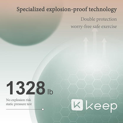 KEEP Pilates Small Exercise Ball Anti-Burst - Thickened Yoga Ball With Pump for Physical Therapy, Fitness, Workout, and Core Strength