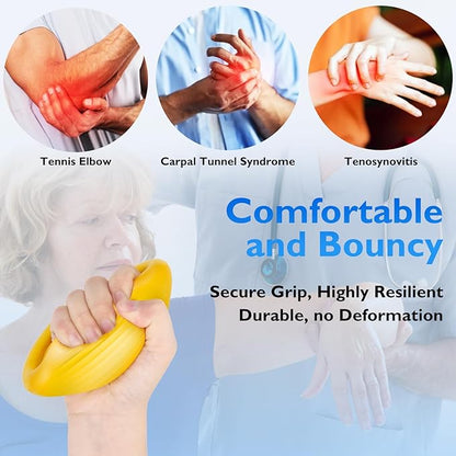 FitBeast Hand Exercise Balls - 3 Resistance Levels Stress Balls for Adults, Squeeze Balls for Hand Therapy, Rehabilitation, Arthritis, Muscle Building