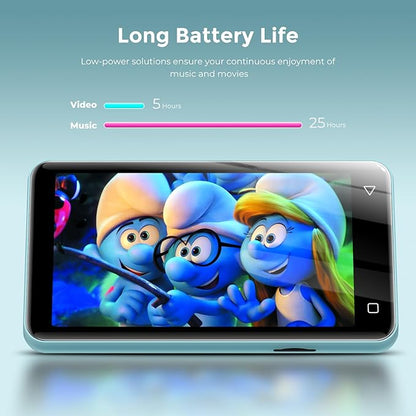 innioasis 80GB MP3 Player with Bluetooth and WiFi, MP3 Player for Kids with Spotify, Spotify Kids, Pandora, Audible, 4.0" Touch Screen Music Player with Parental Controls, Up to 1TB (White+ Sky-Blue)