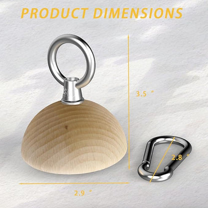 Grip Strength Training Beech Wood Pinch Block & Half-Sphere Ball with Loading Pin – Hand, Finger, Forearm Workout Set for Climbing, Lifting, Fitness Training