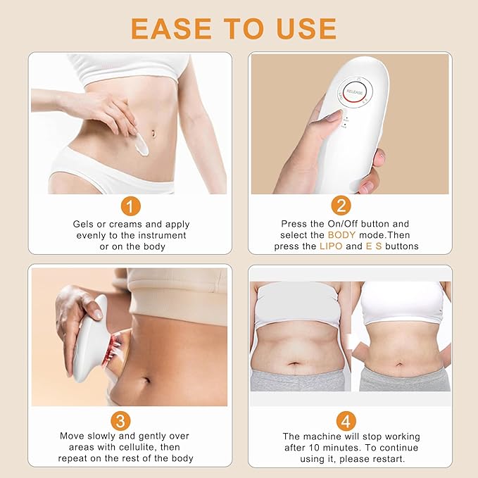 Body Sculpting Machine, Professional Cordless Handheld Massager Electric Cupping Therapy Massager – for Belly, Waist, Arms, Leg, Home Tool for Women (White)